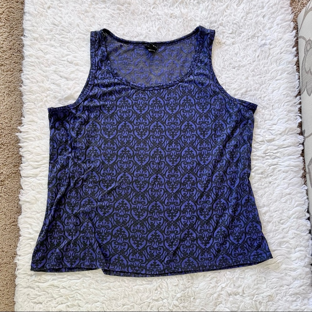 Torrid purple & black sheer tank top, size 3